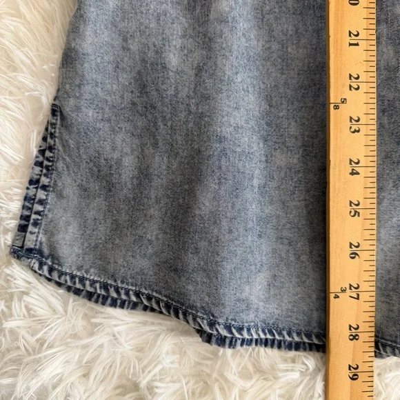 Jane + Delancey Womens Lightweight Denim Button Down Tunic Top Size 1X Blue - Picture 6 of 9